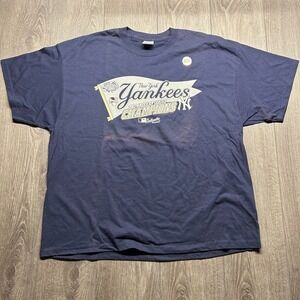 Vintage New York Yankees 2003 American League Champions Shirt Navy Delta 2XL